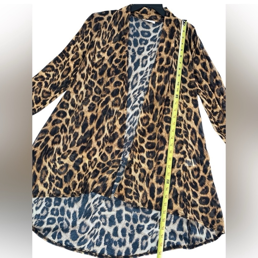 NWT Rae Republic Leopard Print Open Front Cardigan Women’s Size Large - Picture 5 of 8